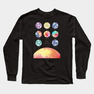 Minimalist Watercolors Solar System Long Sleeve T-Shirt